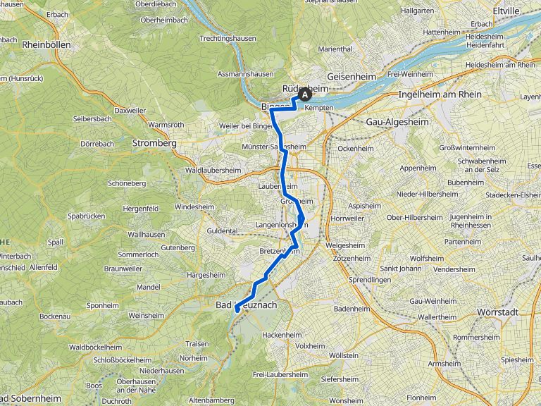 Entlang der Nahe nach Bad Kreuznach Genussradtouren rund um Rüdesheim Fahrradtour Komoot